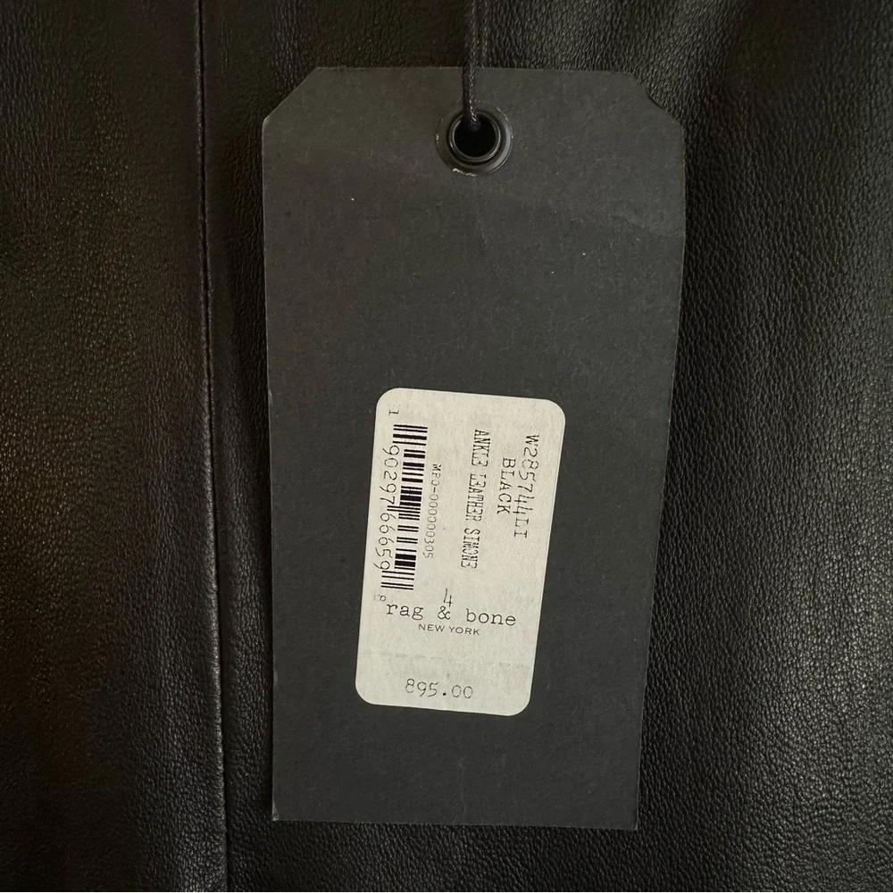 Rag & Bone Black Leather Pants, Size 4 - Picture 2 of 6